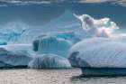Antarctica, Yalour Islands. Landscape with icebergs and ocean. Art Print